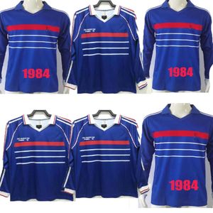 Retro camisas de futebol jorkaeff Henry Trezeguet Francês POGBA GRIEZMANN futebol camisa de manga longa GIROUD maillot pé camiseta de fuda 84 86 88 90 82 96 98 00 02 04 06