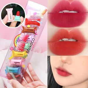 Lippenstift Mini Portable Candy Lipbalm Set Feuchtigkeitsspendend Student Jugendlich und lebendig 8 Farben Wasserdicht Dauerhafter Lipgloss Geschenkbox 231219