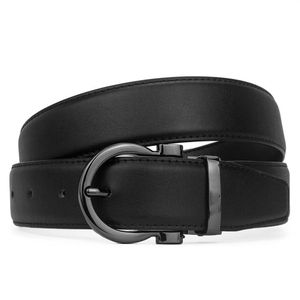 Högkvalitativt läderbälte Fashion Classic Buckle Men's and Women's Belt 100-125cm Valfritt272G