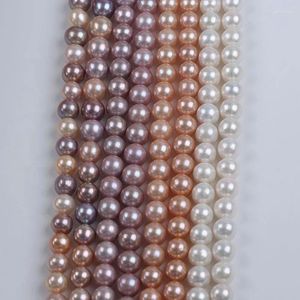 Ketten Verkauf 10-12mm Süßwasser Perle Natürliche Weiß Rosa Lila Farbe Runde Edison Lose Perlen String Strang für Schmuck Machen