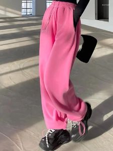 Spodnie damskie 2023 ponadgabarytowe różowe joggery spodnie dresowe kobiety uliczne jogging sportowy moda mody swobodne spodnie na szerokości nogi żeńskie żeńskie