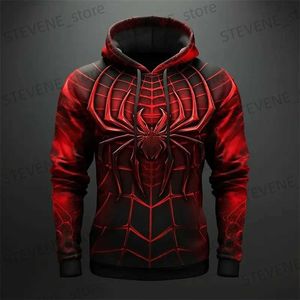 Herren Hoodies Sweatshirts Herren 3D Spider Graphic Prints Lässiger Kapuzenpullover Pullover Urlaub Ausgehend Frühling Herbst Kleidung Harajuku Übergroßes Kapuzenshirt T231220