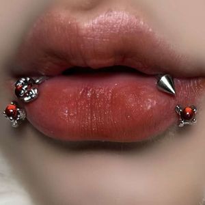 Instagram Transparenter Nischen-Dämonen-Seiten-Hufeisenring, Lippennagel, würziges Mädchen-Punktionszubehör, Titanstahl-Antiallergie