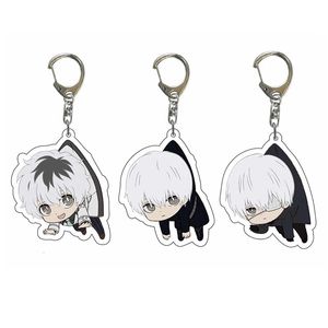 Accessori per borse Tokyo Ghoul Q Versione Portachiavi personaggio cosplay Sasaki Haise Kaneki Ken Portachiavi in acrilico Fascino Anime Fan Regalo 231219