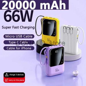 Power Bank для сотового телефона 66W Mini Mobile Power Bank 20000mah Супер быстрая зарядка Внешнее зарядное устройство Pd 20W Fast Powerbank для Iphone Huawei Samsung J231220