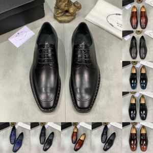 10Model 2024 Ny lista Män lyxiga läderskor man platt klassisk män designer klänningskor läder italienska formella oxford plus storlek 38-45