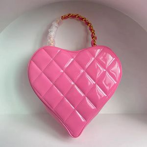 10A Retro Spiegelqualität Barbie Core Bag Barbie Pink Heart Handtasche Barbiegirl Geldbörse Patent Kalbsleder Designer Clutch Bag mit Box Geschenken