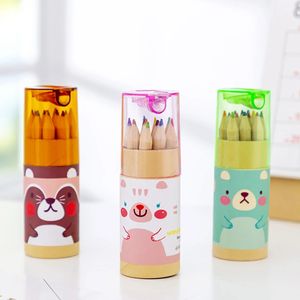 Crayon 15st Child 12 Color Pencil Crayons Set Cute Korean Stationery Drawing Art Tool Professional Colored Pen for School Supplies 231219