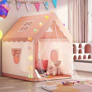 Torda de brinquedo Big Size Children Brinqued Tent de menino Indoor menino Castelo Super grande sala rastejando casa de brinquedo Princess Fantasy Bed Game Kids Baby Gifts Q231221