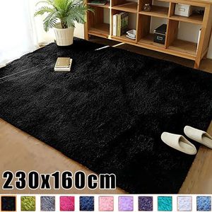 Nordic Lounge Fluffy Nonslip Mixed Dyed Carpet Living Room Bedroom Center Black Gray Pink Blue Large Size Hair Rugs 231220