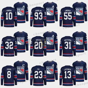 New York „Rangers” 23 Adam Fox 2023-24 Alternate Navy Third Jersey 10 Artemi Panarin 93 Mika ZibaneJad 31 Igor Shesterkin 79 K'Andre Miller Chris Kreider Ryan Lindgren