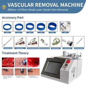 Maszyna odchudzka 6 w 1 laser naczyniowy 980 nm Pająka Urządzenie usuwanie 60 W Diode laserowe usuwanie Variacose Obróbka naczyniowa