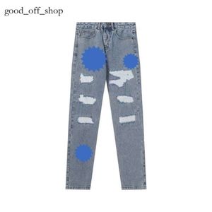 2023 Designer Mens Jeans Chromes High Street Purple For Men Embroidery Pants Womens Oversize Ripped Patch Hole Denim Straight CH Chromees Hearts Jeans 238