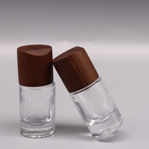 Frasco de perfume baioneta 15ml com corte chanfrado canto tampa de madeira frasco de perfume premium portátil frasco de spray
