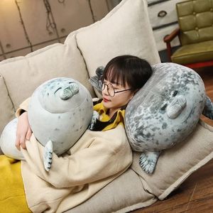 Angry Blob Seal Pillow Chubby 3d Novelty Sea Lion Puppe Weiche Plüsch gefülltes Spielzeug Baby Schlafwurf Kissen Geschenke für Kinder Mädchen 231220