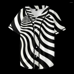 Homens camisetas Linha Padrão 3D Impressão Uniforme de Beisebol T-shirt Tie-Dye Merch Unissex HipHop Estilo Streetwear Y2K para Homens