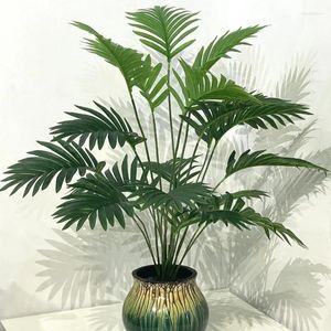 花輪の装飾花大きな人工ヤシの木熱帯の偽の植物ホームガーデンの屋外屋内装飾のために枝葉の緑の葉