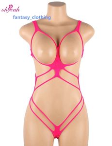 Plum Open Cup Sexy String Teddy Lingerie Langery Erotische bielizna