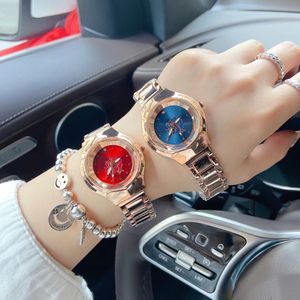 ファッションフルブランドの腕時計女性ガールガールフラワーダイヤルスチールメタルバンドQuartz Luxury ClockDi35