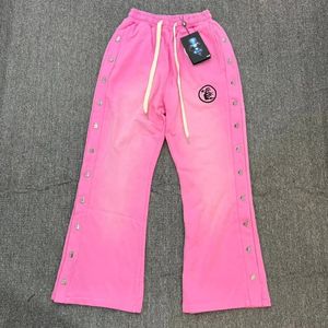 Washed Pink HellStar Studios Poletsed Pants Mężczyźni Kobiety 1 wysokiej jakości joggery dresowe zbiór dresowy 231220