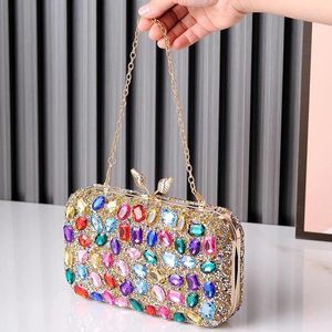 Evening Bags Colorful Handbag For Small Women Party Purses Luxury Designer Crossbody Bag 2024 Brands Hand Cell Phone Jewel Diamond Clutch