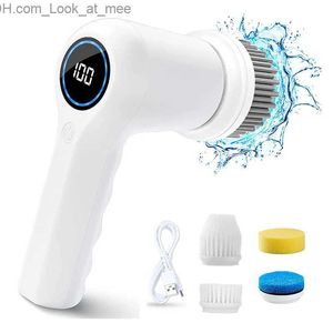 Cleaning Brushes Electric Spin Scrubber Power Scrubber Cordless Cleaning Brush Shower Scrubber for Bathroom Floor Car Wheel Tub Tile 4 Heads Q231220