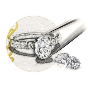 Passen Sie Ihren eigenen Verlobungsring an. 0 3ct-12ct Diamant-Rubin-Smaragd-Saphir-Ring 9K 10K 14K 18K Gold 201110239B