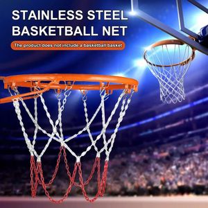 Indoor Basketball Metal Chain Net Anti-Rust Zinc Steel Tricolor Pattern Design Basketball Accesorios Ball Chain Net 231220