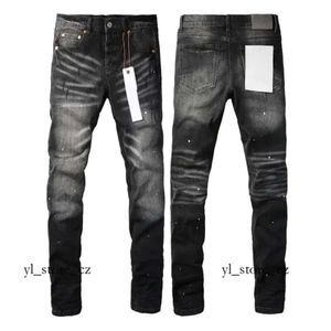 Designer Mens Purple Brand Jeans Ripped Straight Regular Jeans Denim Tears Washed Black Stacked Purple Jeans 7254