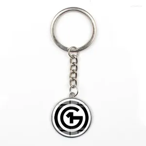 Chaveiros O1G Chaveiro Húngaro Clássico Logotipo Cúpula De Vidro Pingente Chaveiro Carteira Carro Jóias Chaveiro Porte Clef Lembrança Presente