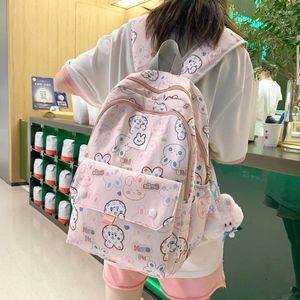 Skolväskor härliga kvinnor ryggsäckar vattentätt flerficka ryggsäck för student kvinnliga flickor kawaii bärbar dator bokpaket mochilas