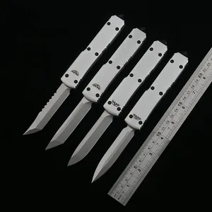 DQF-version Mt US Italian Style Knife White Soldier UT Self Defense Tactical D2 Blade 6061-T6aluminum Handle EDC Outdoor Camping Fighting Knives