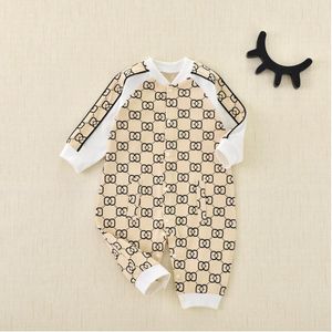 Bahar Sonbahar Bebek Erkek Kızlar Marka Yük atanlar Mektuplar Baskılı Çocuklar Uzun Kollu Tulumlar Toddler Onesies Yenidoğan Giyim