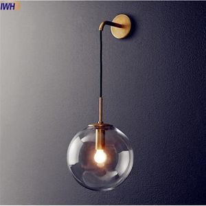 Nordic Modern LED Wall Lamp Glass Ball Bathroom Mirror Beside American Retro Wall Light Sconce Wandlamp Aplique Murale2386