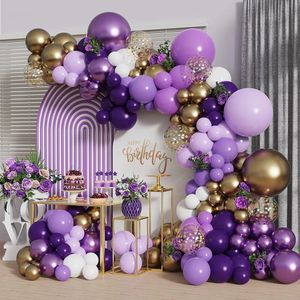 147Pcs Purple Arch Set Colorful Latex Balloon Suitable for Birthday Baby Gift Wedding Party Decoration 231220