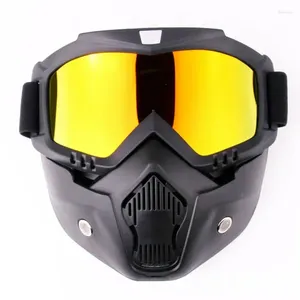 Motosiklet kaskları yüz kalkan rüzgar aynası kask modüler motokros bisikletçisi gözlük kayak maskesi kar motosikleti tam visor gözlükleri