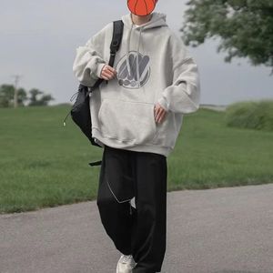 Sokak Giyim Büyük Boy Hoodie Erkek Gündelik Hoodies 2023 Kore Moda Baskı Gevşek Kapüşonlu Sweatshirt Sonbahar Harajuku Kıyafetleri 231220