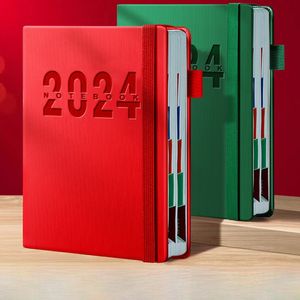 2024 agenda livro bloco de notas estudo gerenciamento de tempo planejador engrossado calendário anual caderno diário plano mensal diário escritório 231220
