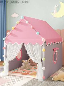 Tentadas de brinquedo 1.3m Big Size Baby Toy Tancy Girl Indoor Girl Pink Castle Super Grea Grande Crawling Toy House Princess Fantasy Bed Game Kids Baby Gift Q231220