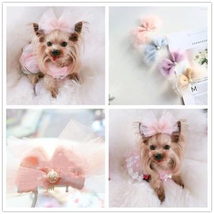 Dog Apparel 2023 Sweet Three-dimensional Bow Hair Pet Hairpin Comb Handmade Grooming Accessories