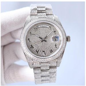 Nyaste produkter Diamond Watch Mens Designer Watches Automatisk mekanisk rörelse 41mm Silverband Rostfritt stål Sapphire Waterproof Wristwatch