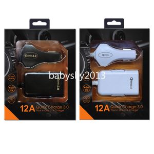 60W 12A QC3.0 Szybka ładowarka samochodowa 4 Port USB Hub rozciągający się 1,7 m/5,6 stóp Przedłużenie przedniego tylnego samochodu Szybkie ładowanie dla iPhone'a 13 14 15 Samsung S22 S23 B1 HTC