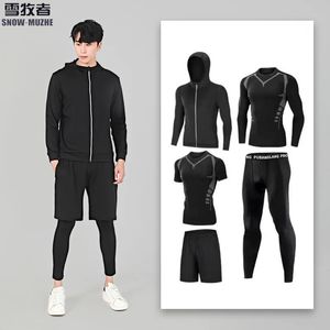 Sportswear Gym Fitness Trailtsuit Erkekler Setler Sıkıştırma Basketbol İç Çamaşır Taytlar Jogging Sports Suits Giysileri Kuru 231220