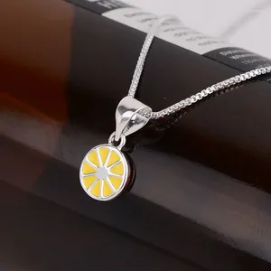 Colares de pingente verão limão colar para mulheres 2023 moda redonda jovens meninas jóias estética gargantilha lote atacado para vender