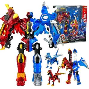 Transformation Toys Robots Dwa tryby Big Super 10 Tyrannus Mecha Transformation Robot Toys z bronią figurki deformacji Dinozaur Super Ten zabawka 231219