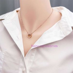 Designer Jewellerys Fashion Multifunctional Women Titanium Steel Roman Numerals Pendant Necklace Rose Gold Chain Gift