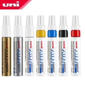 7pcs Japan UNI PX30 Paint Pen Thick Word Wide Touch Up Notes Industrial Oblique Head Oily Permanent Marker 231220
