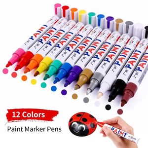 60PCS Zestaw Pen Pen wielofunkcyjny wysokiej jakości kolorowy marker farby DIY Album Graffti Car Tire 231220