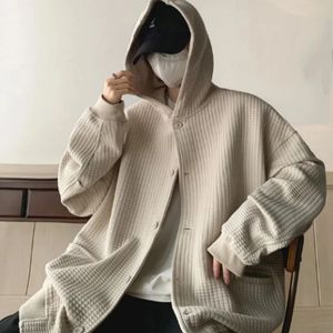 High Quality Men s Waffle Sweatshirt Korea Version Hooded Couple Coat Ins Hop Thickened Harajuku Men Women Jacket Oversize M 3XL 231220