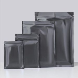 7x10 cm nero opaco foglio di alluminio bustine piccole sacchetto per alimenti richiudibile con chiusura a zip sacchetti in mylar cibo sfuso sacchetto di stoccaggio a prova di odore sacchetto con cerniera 200 pezzi / tksu